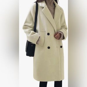 Cream Double Breasted Pea Coat XS NWOT